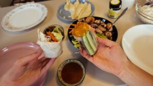 having springrolls for dinner